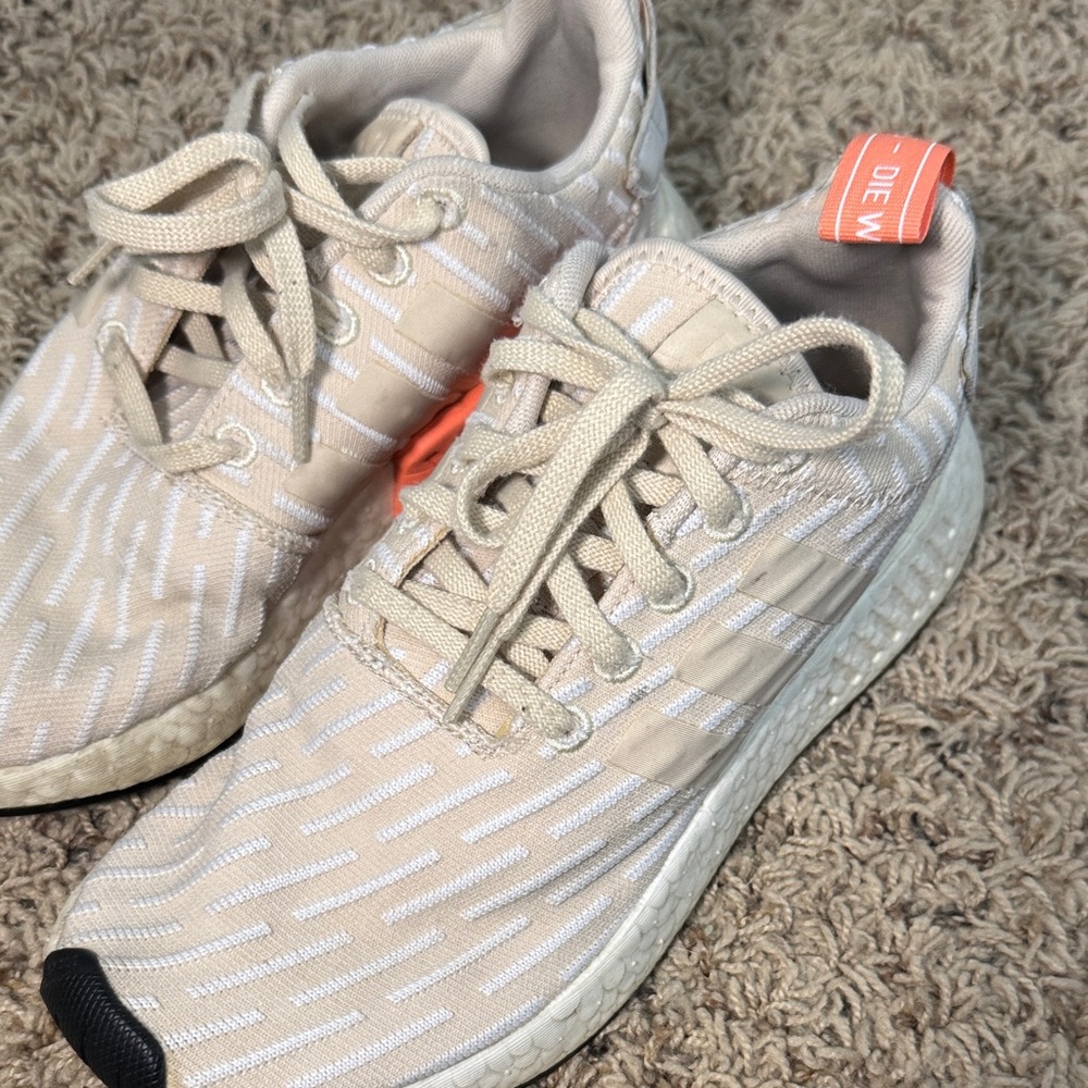Adidas Cream and White Running Shoes